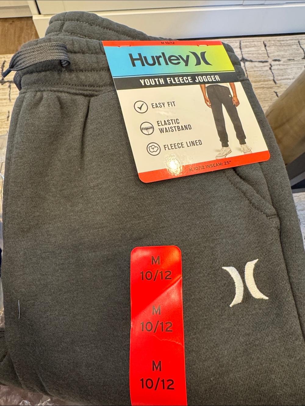 Hurley Black Youth Fleece Jogger Pants